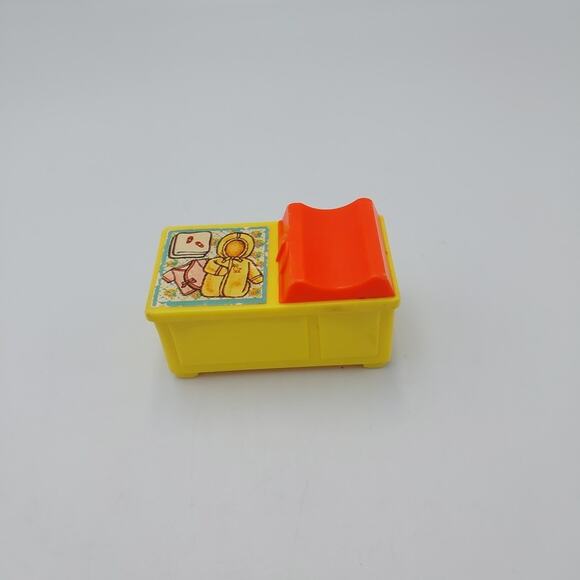 1972 Fisher Price Little People Life Baby Diaper Changing Table Yellow Red 70s - Picture 1 of 5